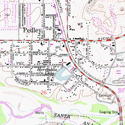 Topographic Map of Clays One Thousand Ranch Park, CA