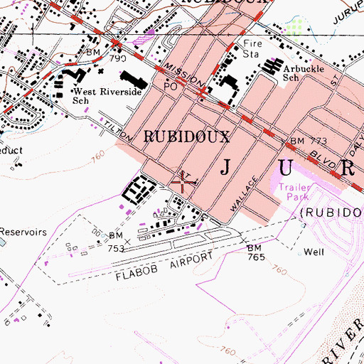 Topographic Map of Community Bible Church, CA