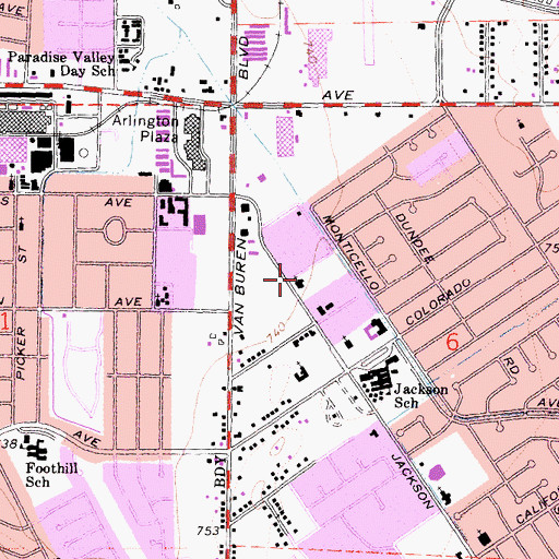 Topographic Map of Faith Lutheran Church, CA