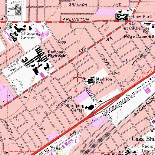 Topographic Map of Family Praise Fellowship Church, CA