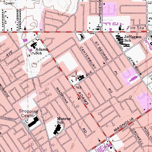 Topographic Map of Grace Baptist Church, CA