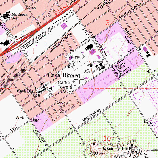 Topographic Map of Lincoln Avenue Church of Christ, CA