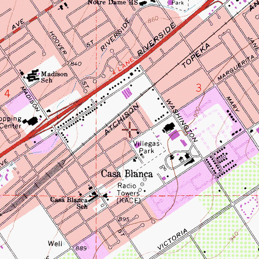 Topographic Map of Mexican Baptist Church, CA