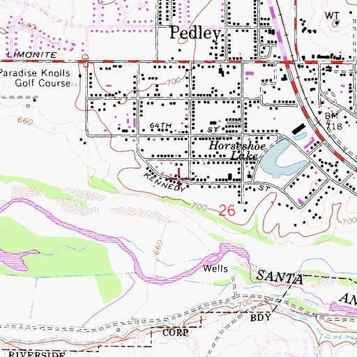 Topographic Map of Pedley Christian Center, CA