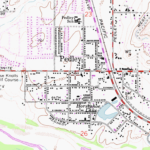 Topographic Map of Pedley Southern Baptist Church, CA