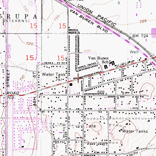 Topographic Map of Riverside Chinese Alliance Church, CA