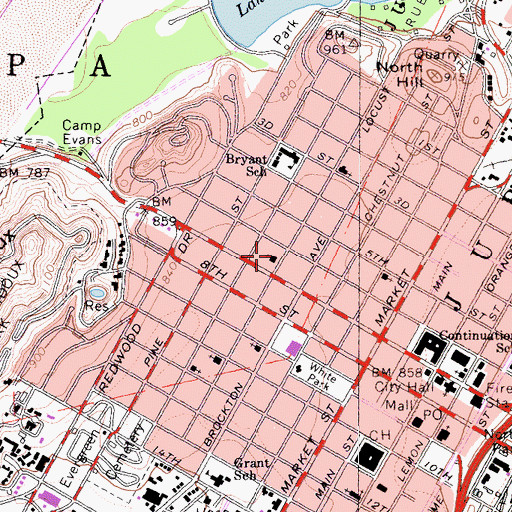 Topographic Map of Saint Brides Celtic Catholic Church, CA