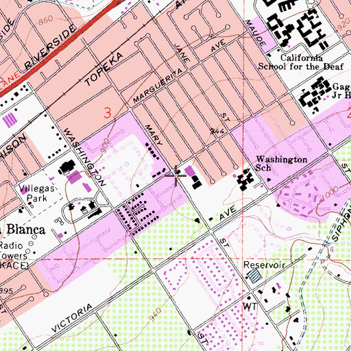 Topographic Map of Victoria Village Shopping Center, CA