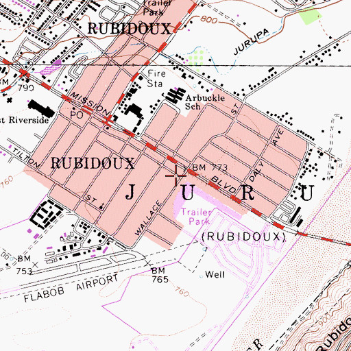 Topographic Map of Victory Outreach Church, CA