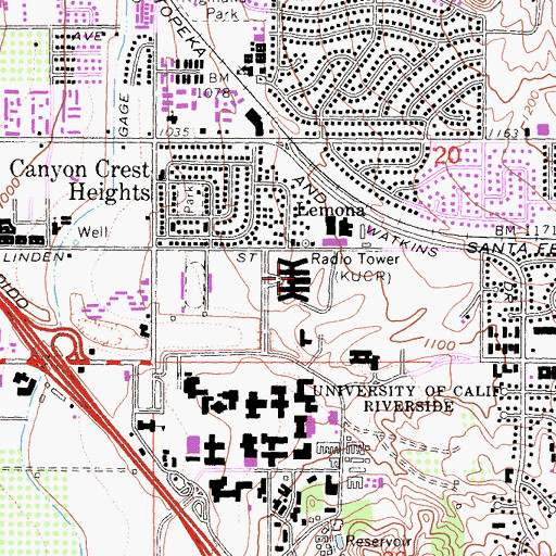 Topographic Map of Aberdeen-Inverness Residence Hall, CA