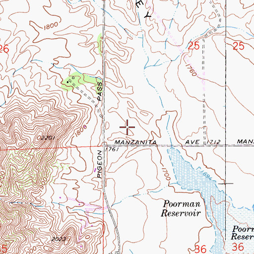 Topographic Map of Canyon Springs High School, CA