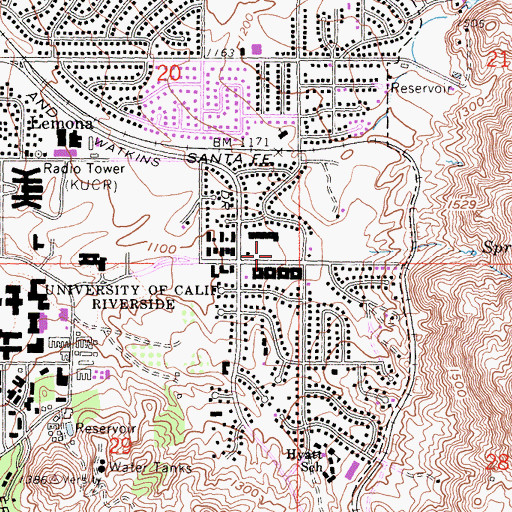 Topographic Map of Christ Church Universal Love, CA