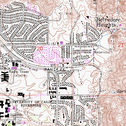 Topographic Map of Evangelical Free Church, CA