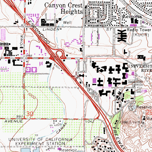 Topographic Map of Hinderaker Hall, CA