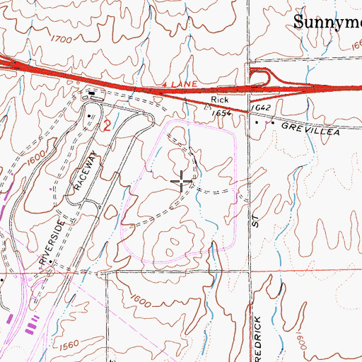 Topographic Map of Moreno Valley Mall at Towngate Shopping Center, CA