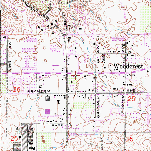 Topographic Map of Oasis Christian Fellowship Church, CA