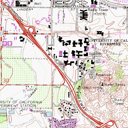 Topographic Map of Olmsted Hall, CA