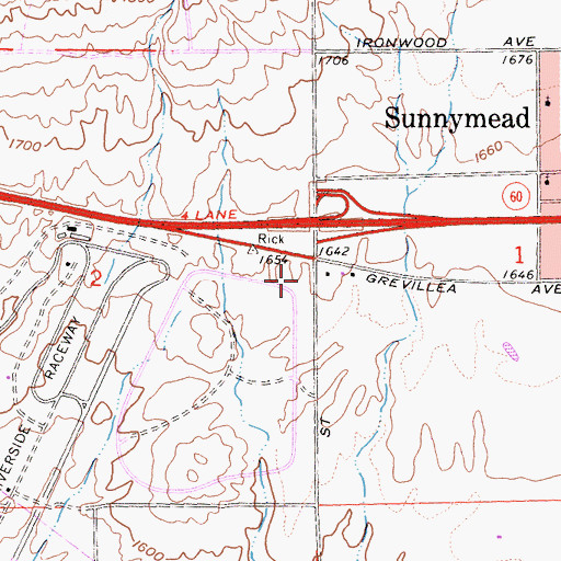 Topographic Map of Town Gate Community Shopping Center, CA