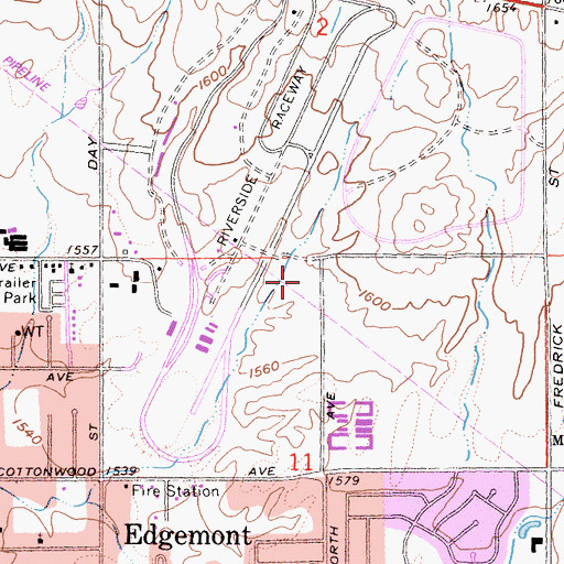 Topographic Map of Towngate Memorial Park, CA