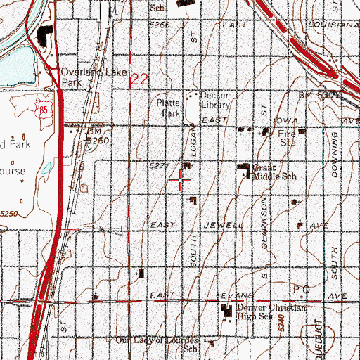 Topographic Map of Thatcher School (historical), CO