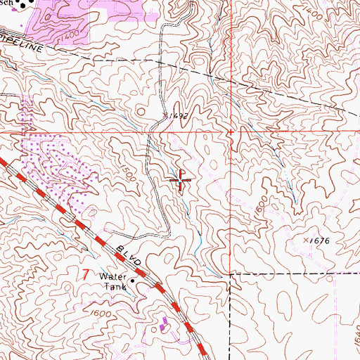 Topographic Map of Taft Elementary School, CA