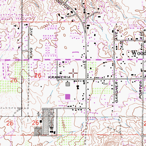 Topographic Map of Woodcrest Elementary School, CA
