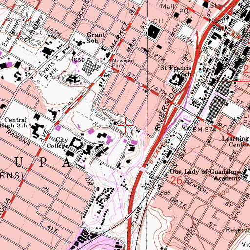 Topographic Map of The Church of Jesus Christ of Latter Day Saints, CA