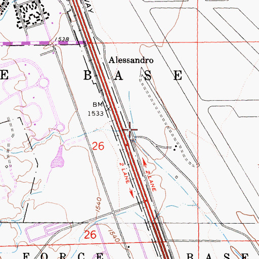 Topographic Map of March Field Museum, CA