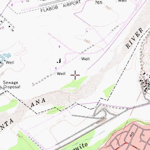 Topographic Map of Rancho Jurupa Park, CA