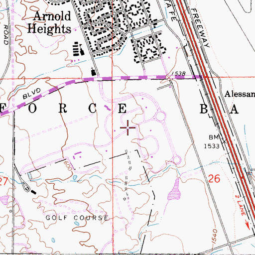 Topographic Map of Riverside National Cemetery, CA