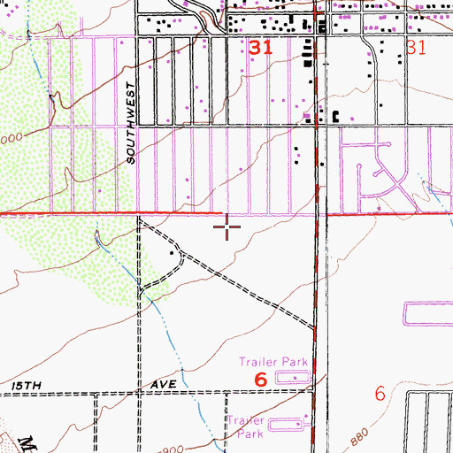 Topographic Map of Desert Hot Springs Post Office, CA