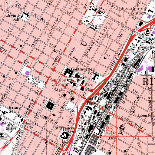 Topographic Map of First Church of Christ, CA