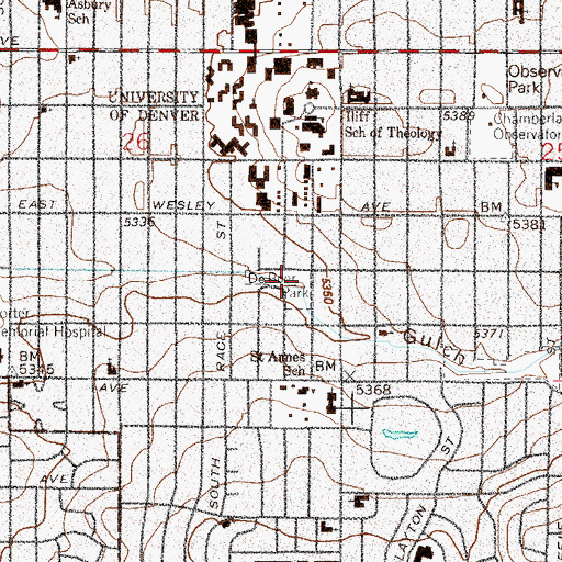 Topographic Map of De Boer Park, CO