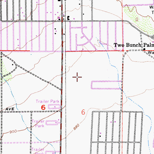 Topographic Map of Mission Springs Park, CA