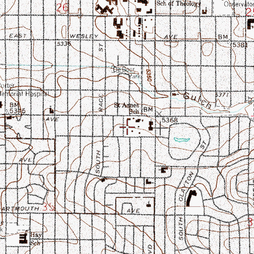Topographic Map of Saint Anne's Episcopal School, CO