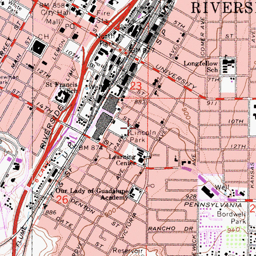 Topographic Map of Rehoboth Tabernacle, CA