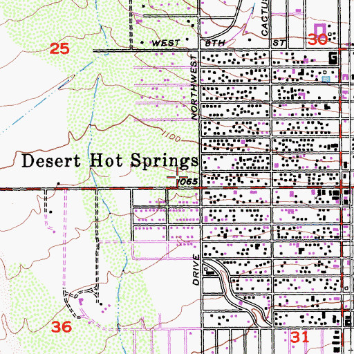 Topographic Map of Turnoff Continuation High School, CA