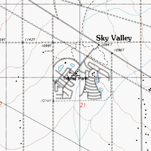 Topographic Map of Sky Valley Mobile Home Park, CA
