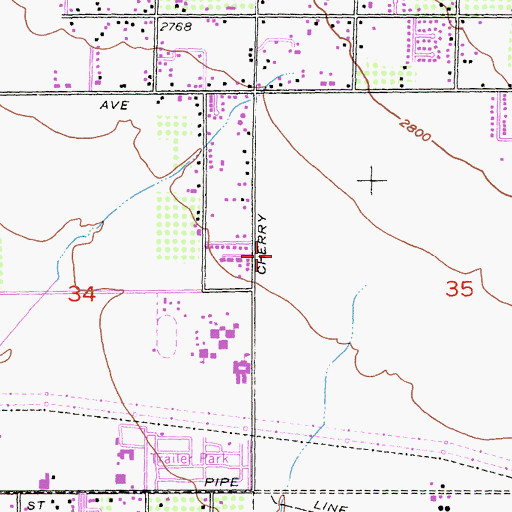 Topographic Map of Andy and Toni Chavez Elementary School, CA