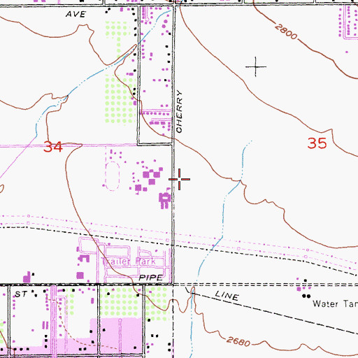 Topographic Map of Beaumont Senior High School, CA