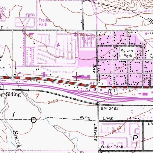 Topographic Map of Beaumont Shopping Center, CA