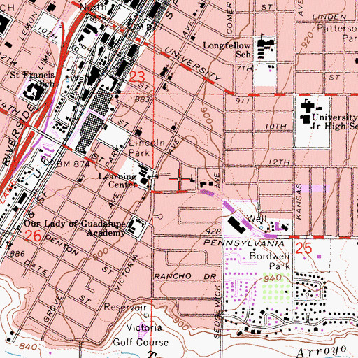 Topographic Map of Born Again Church, CA