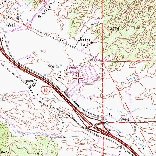 Topographic Map of Calimesa Mobile Home Ranch, CA