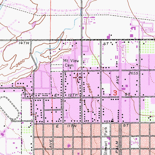 Topographic Map of Calvary Baptist Church of Beaumont, CA