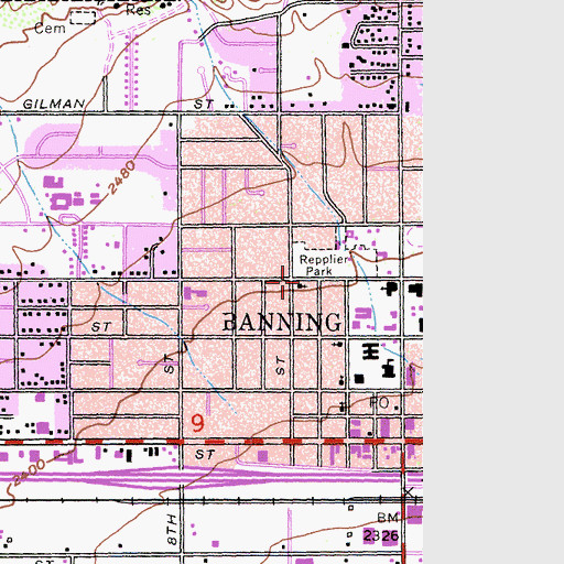 Topographic Map of Calvary Chapel of the Pass, CA