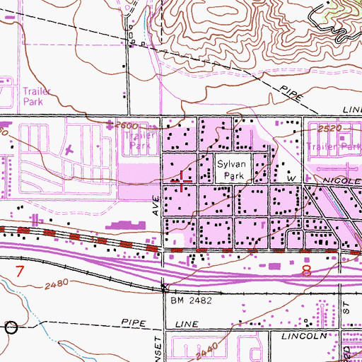Topographic Map of Church of Christ, CA
