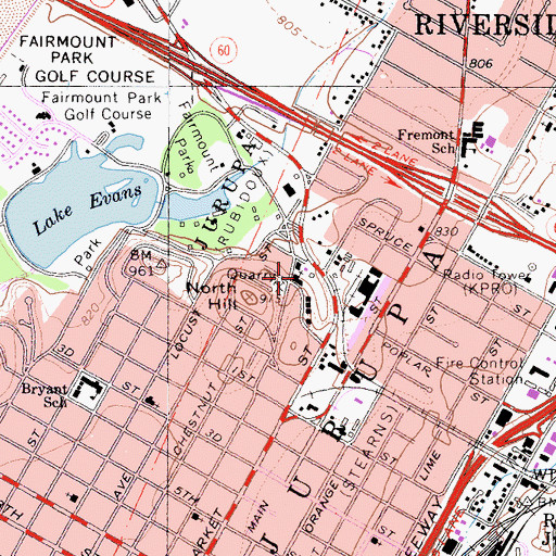 Topographic Map of Church of Religious Science, CA