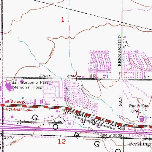 Topographic Map of First Assembly of God Church, CA