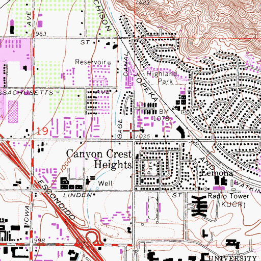 Topographic Map of Gethsemane Lutheran Church, CA