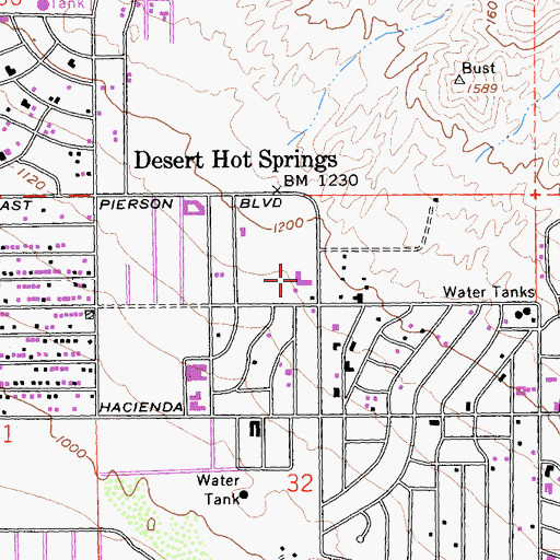 Topographic Map of Angel View, CA